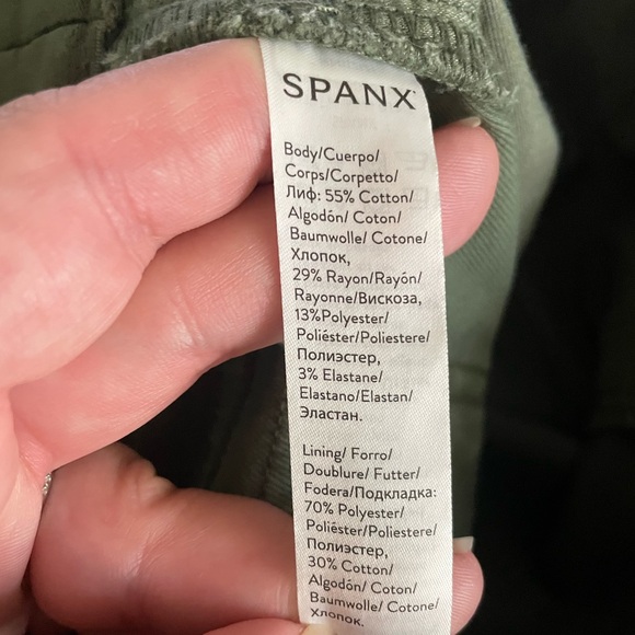 Spanx women’s stretch twill ankle cargo pant in soft sage size L green skinny - Picture 8 of 8